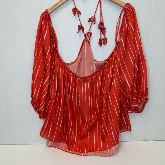 Sachin + Babi Harlow Orange Shibori Stripe top size XL - Picture 3 of 12